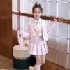Traje de Estilo Preppy para Niñas Otoño 2025 Nuevo Traje para Niños Conjunto de Dos Piezas Chaqueta Estilo Niña Falda Plisada