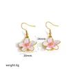 Tingduo Ins Pendientes de Flor con Goteo de Aceite Collar de Acero Inoxidable Set de Pendientes Pendientes Coloridos Frescos de Gama Alta