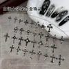 Accesorio de arte de uñas de cruz de aleación de plata vintage, estilo dulce e increíble de Instagram, tachuelas de cruz oscuras personalizadas, decoración de uñas DIY