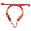 Pulseras Semi-Terminadas para Bebés y Niños Se Pueden Usar con Cuentas, Accesorios de Colgantes de Oro Duro, Pulseras Rojas de Cuerda Tejidas a Mano para DIY