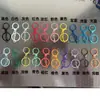 Conjunto de 4 Peças Pingente Redondo Pintado Eco-Friendly com Fecho de Figura 8 Acessórios para Joias DIY Material de Contas Fecho Lagosta Chaveiro