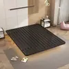 Cama flotante minimalista 1.68m Marco de cama de lujo ligero italiano sin cabecero, cama de hierro doble, marco de cama de hierro para apartamento