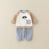 2026 Nueva Ropa de Algodón Puro Clase A de Primavera para Niños, Ropa Exterior de Dibujos Animados Estilo Primavera Conjunto de Dos Piezas para Niños