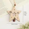 Reno Navideño Transfronterizo Estrella de Cinco Puntas Adornos de Madera Dorados y Plateados Marcapáginas Clip Colgante Placa Cuadrada Pequeña Decoración Colgante Regalo