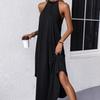 2025 Ropa de Mujer Europea y Americana Amazon Estación Independiente Color Sólido Suelto Vestido Largo Vestido Chaleco Falda Slip Delgado Lujo Ligero