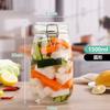 Botella Transparente Multifuncional de Gran Capacidad con Tapa de Presión de Vidrio para Pepinillos, Botella Sellada para Conservas, Botella Dispensadora de Pepinillos, Lista para la Venta