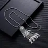 Pendientes Largos Bohemios con Borlas Estilo Étnico Retro Pendientes de Plata Redondos Pez Mariposa Colorida Pendientes de Pavo Real