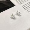 Pendientes Cepillados de Plata Pura S999 para Mujer, Versátiles Estilo Ins Lujo Ligero de Gama Alta Minimalistas, Accesorios para Orejas Minimalistas de Plata Pura