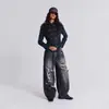 Pantalones Vaqueros Impresos Rasgados Lavados Nuevos Europeos y Americanos Transfronterizos para Hombres y Mujeres Retro High Street Y2K Marca de Moda