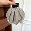 Estilo Coreano High-End Chiffon Bolinhas Laço Presilha para Rabo de Cavalo Novo Temperamento Presilha Fofa para Cabelo Atrás da Cabeça Presilha de Garra Acessórios de Cabelo