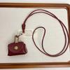 Bolsa Carteira de Moedas de Couro Vintage Colar de Pescoço Feminina Alta Qualidade Corda Longa de Couro Cabeça de Corrente de Lã Estojo Protetor para Fones de Ouvido Acessórios