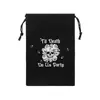Bolsa de Cordón Terciopelo Blanco y Negro 'Hasta que la Muerte Nos Separe' Transfronteriza para Despedidas de Soltero y Bodas