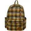 Mochila Retro Simple de Cuadros de Nicho Nueva 2026 para Estudiantes Universitarias, Bolso Escolar para Clase, Mochila de Viaje de Gran Capacidad