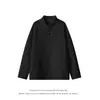 Sudadera Henley Pesada con Cuello Alto para Hombre 270g Mezcla de Algodón Manga Larga Botones a Mitad de Camino Capa Base En Stock Venta al por Mayor Top Casual