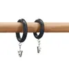 Ganchos para Anillos de Cortina de Madera Maciza Accesorios Clips de Anillo para Barra Romana Accesorios de Anillo de Madera Hebilla Ajustable