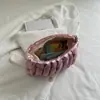 2026 Nueva Bolso Tote Simple Plegado Plateado de Moda para Mujer, Elegante Bolso Acolchado, Bolso de Mano Portátil Brillante Acolchado