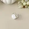 Anillo de Lujo Nuevo de Nicho Estilo Coreano, Anillo Ancho Vintage de Piedra Natural, Anillo Abierto Ajustable Versátil Personalizado para el Dedo Índice