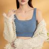 Chaleco térmico Q18 forro polar de lana de cordero ropa interior para mujer otoño e invierno sujetador con almohadilla para el pecho tirante ancho ropa interior básica cómoda