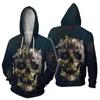 Sudadera con capucha y cremallera con estampado de calavera de Amazon de AliExpress Independent Station 2024