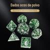 Dados Vazados de Metal Atacado Polvo Colorido Crânio Conjunto de Dados para Jogo de Mesa Cthulhu Conjunto de Dados de 7 Peças