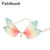 Gafas de sol con alas de libélula transfronterizas 2021 nuevas para mujer pasarela gafas de sol degradadas exageradas gafas de celebridad de Internet
