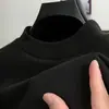 Camiseta de Manga Larga para Hombre de Otoño e Invierno, Doble Cara de Terciopelo con Forro de Felpa, Cuello Semi-Alto Cálido, Camiseta Básica Elástica Engrosada, Ropa de Otoño