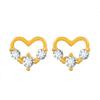 Brincos de flor oca nova transfronteiriça brincos de pétala vintage moda nicho design diamante lua brincos de amor