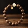 Pulsera de Madera de Águila con Pequeñas Cuentas de Arroz, Ágata Roja del Sur y Pulsera de Plata Esterlina con Cuentas de Madera Blanca para Incienso
