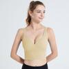 Uma peça copo fixo reunindo anti-flacidez ajustável bonito volta roupa interior esportiva feminina ioga corrida à prova de choque esportes texto
