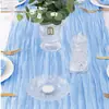Bandera de Mesa de Voile Arrugado Transfronterizo Estilo Bohemio Mantel Retorcido Decoración de Fiesta de Boda Servilleta de Tela Plisada