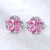 Aretes de moissanita simulación de transmisión en vivo para mujer estilo Ins amor plata de ley S925 circonita seis garras aretes de moissanita aretes