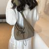 Bolso de Cubo de Nailon Nicho Artístico Japonés con Cordón Ajustable para Hombro o Cruzado, Costuras Simples, Compras, Ligero, Bolso de Moda para Mujer