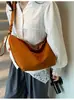 Bolso de Lona Casual de Color Sólido Transfronterizo para Mujer, Bolso Tote de Alta Gama de Gran Capacidad, Bolso de Axila Portátil para Mujer con Pliegues para Viaje