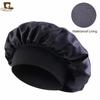 Gorro de ducha impermeable de satén de doble capa y ala ancha, gorro para permanente, gorro para maquillaje JDY-453P
