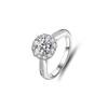 Productos Populares de Transmisión en Vivo Transfronteriza Europea y Americana: Anillo de Plata de Ley 925 con Diamante Moissanita de un Quilate Anillo Ajustable Venta al por Mayor