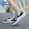 Zapatillas de Mujer Xiguang Hongxing Erke Verano Nuevo Blanco y Negro Clásico Suela Gruesa Aumentan la Altura Cuero Air Force One Zapatillas