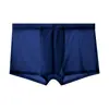 Roupa Íntima Masculina de Seda de Gelo Tamanho Grande Boxer Briefs para Homens Grandes Shorts Finos de Verão
