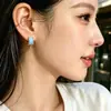 Pendientes Amplios con Forma de C Estilo Dopamina Frescos, Clips para Orejas con Esmalte Coreano, Pendientes Versátiles Elegantes Minimalistas Simples