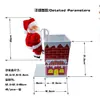 Papai Noel Escalador de Contas Musicais Escada de Paraquedas Decoração de Janela de Natal Pingente Presente