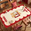 Mantel Rojo de Año Nuevo, Impermeable, Resistente al Aceite, No Lavable, Resistente al Calor, Mantel Individual para Mesa, Mantel para Mesa de Café con Ambiente del Año del Caballo, Protector de Escritorio