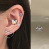 Exquisitos Zirconio Una Palabra Sonrisa Uñas para Hueso de la Oreja Espiral Tapones para los Oídos Fondo Plano Fondo Alto Perforación de Oreja Acero Titanio Personalizado Uñas Cocleares