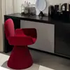 Banqueta de Maquiagem Estilo Creme Simples para Quarto de Casa Banqueta de Maquiagem Giratória de Alta Qualidade para Salão de Beleza Recepção Cadeira com Encosto