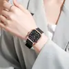 Reloj Cuadrado para Mujeres Estudiantes de Secundaria Temperamento Harajuku Simple Esfera Pequeña Coreano Artístico Retro Mori Girl Reloj Digital para Mujeres