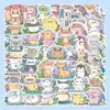50 Hojas/60 Lindos Animales de Dibujos Animados Colección Cuaderno Decorativo Taza de Agua Recompensa para Niños Escritorio Pegatinas Creativas
