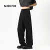 Nuevos Pantalones de Otoño con Sensación de Alta Gama Pantalones de Traje para Hombre Pantalones Casuales Sueltos de Pierna Ancha con Caída Pantalones Rectos Simples para Hombre
