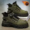 Botas de Trabajo para Hombre Senderismo al Aire Libre Cuero Cálido Modernas Suela Gruesa Botas Martin Casuales al Aire Libre Antideslizantes Zapatos de Trabajo