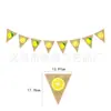 Festa Havaiana de Verão Flor de Limão Decoração Pendente Cartão de Feliz Aniversário Uma Bandeira para Cadeira Alta