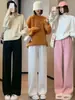 Pantalones de Maternidad con Forro Polar, Engrosados para Primavera y Otoño, Pantalones de Pierna Ancha que No Aprietan el Vientre durante el Embarazo, Pantalones Largos de Pierna Recta para Mujeres Petites, Ropa de Invierno