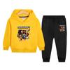 Terno Infantil Primavera e Outono 2024 Outono Novo Moletom Casual com Capuz Conjunto de Duas Peças Meninos Bonito Roupa de Outono