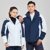 Ropa de Carga para Exteriores Tres en Uno Mono de Dos Piezas para Hombres y Mujeres Chaqueta Gruesa Cálida de Forro Polar